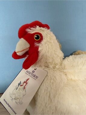 Warmies Cream & Red Plush Chicken - Soft Stuffed Animal